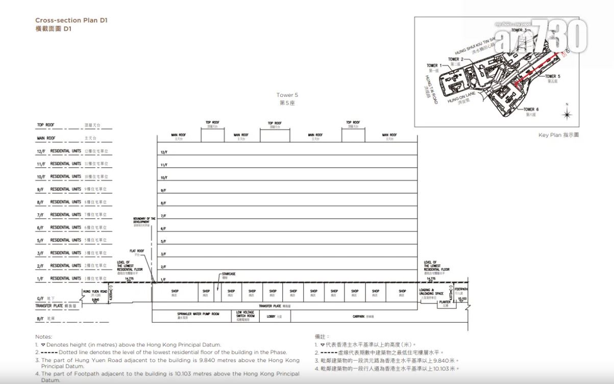 第5座橫截面圖。