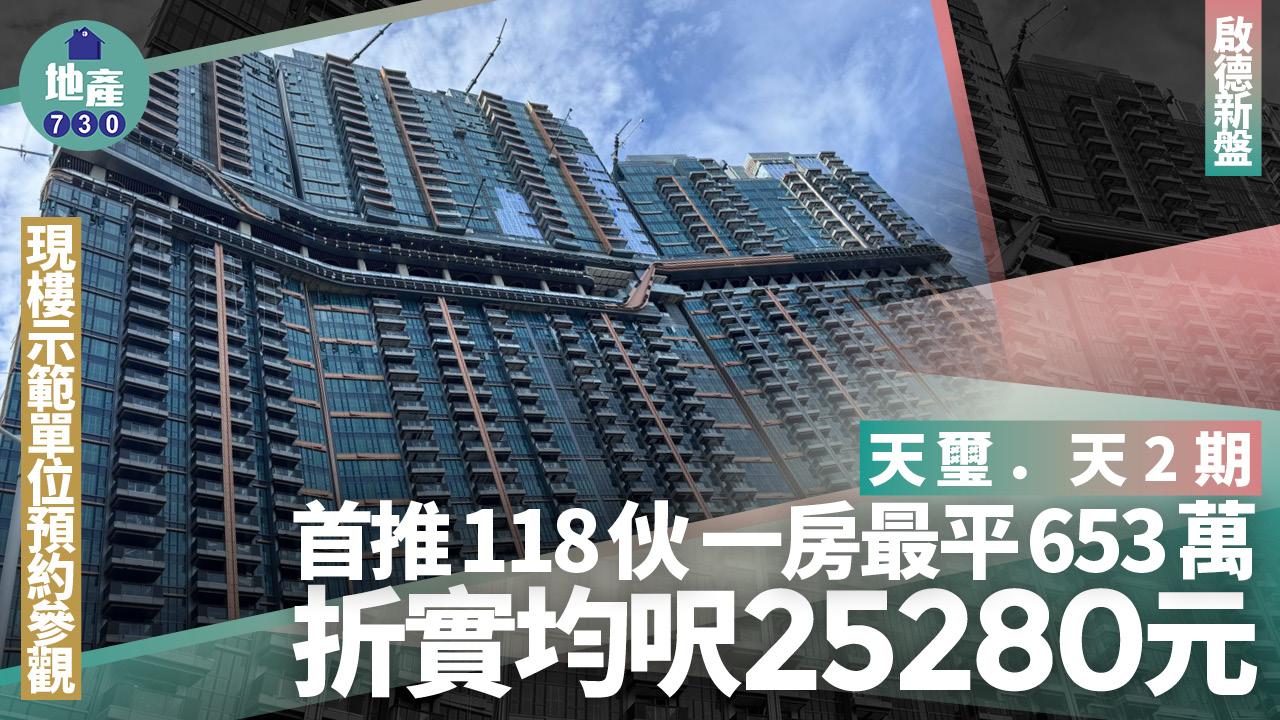 天璽.天2期首推118伙 一房最平653萬 折實均呎25280元|啟德新盤 | 利嘉閣地產有限公司